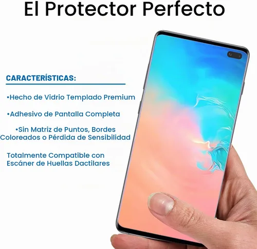 Vista 4 de amFilm Protector de pantalla Ultra Glass para Galaxy S10 Plus, vidrio templado, paquete de 2