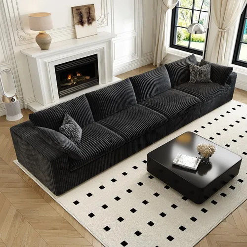 Vista 35 de LoveSeat Cloud Couch Sofá Seccional Modular para Sala de Estar, Sofá Moderno con Asiento Profundo, Sofá de 2 Plazas Sin Huesos con Otomana, Cómodos