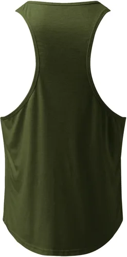 Vista 3 de Camiseta sin mangas con estampado elegante para hombre, estilo Henley, sin mangas, elástica, talla grande, cuello redondo