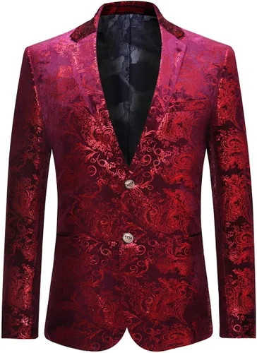 Vista 12 de Cloudstyle Traje de Vestir Floral para Hombre con Solapa con Muescas de Corte Ajustado Elegante Blazer Traje de Vestir Negro