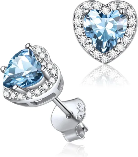 Vista 41 de ChicSilver Aretes de piedra natal para mujer de plata de ley 925
