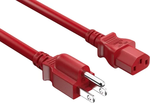 Vista 10 de Cable Leader Cable de alimentación de computadora NEMA 5-15P a IEC C13, cable de alimentación de CA resistente de 3 clavijas para PC, monitor, Negro