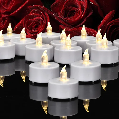 Vista 14 de Velas cónicas sin llama con control remoto y temporizador, candeleros LED que funcionan con baterías con llama 3D parpadeante, velas falsas