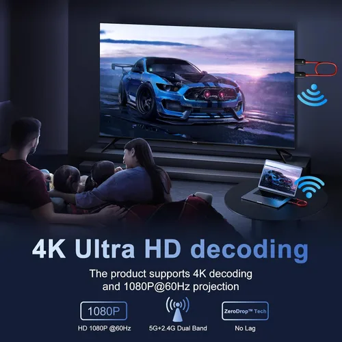 Vista 3 de Transmisor HDMI inalámbrico y receptor 4K Decodificar entrada 1080P Salida Negro