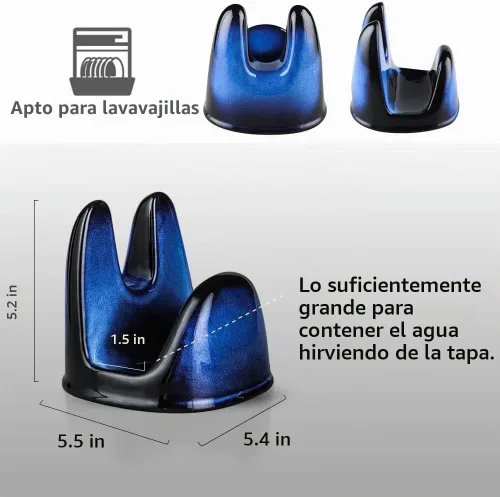 Vista 2 de Nihow Soporte para tapa de olla: soporte estable para tapa de sartén de cerámica para decoración de encimera de cocina, encimera, estufa, resistente