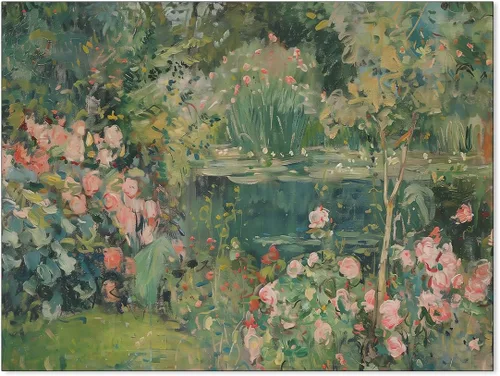 Vista 15 de Haitunone Póster de estanque de pato real con animales de granja, arte de pared, pintura de pato vintage, pintura al óleo, cazador de pájaros