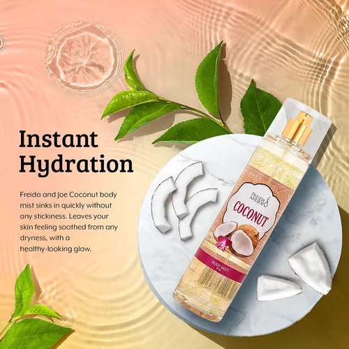 Vista 7 de Lujosa bruma corporal de coco con fragancia fina, regalos perfumados de lujo cálidos y acogedores para mujeres, botella de spray de bruma fina de 8