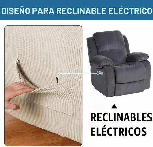 Vista 4 de H.VERSAILTEX Funda reclinable superelástica Fundas reclinables para sofá Funda reclinable para silla Forma ajustada Fundas antideslizantes Beige