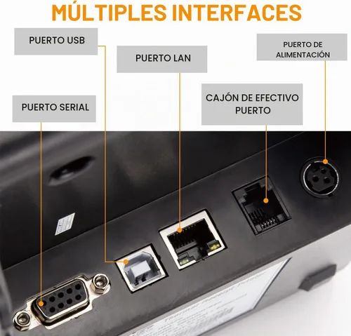 Vista 2 de Impresora POS Rongta, Impresora de Recibos Térmica de 80mm, Impresora de Cocina para Restaurante con Cortador Automático, Interfaz USB Serial