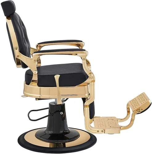 Vista 4 de Dir Silla de peluquería hidráulica resistente con marco dorado Princeton