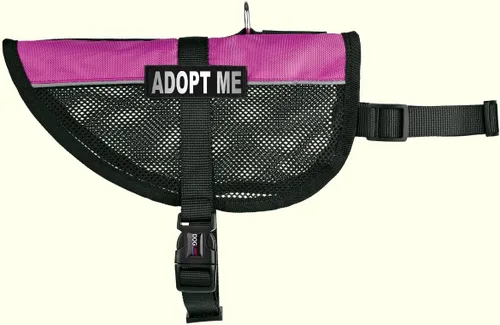 Vista 62 de Dogline MaxAire - Chaleco de malla para perros de 13 a 16 pulgadas y 2 parches extraíbles Adopt Me, talla S, color negro