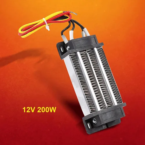 Vista 4 de Qiilu Calentador PTC 12V 12V PTC Calentador de aire 200 W Dc 12 V Aislamiento eléctrico Termostático de cerámica Calentador de calefacción PTC