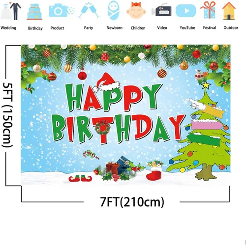 Vista 2 de Decoraciones de fiesta de feliz cumpleaños, pancarta de fondo verde para fotografía, fondo de fotos, accesorios de cabina de baby shower