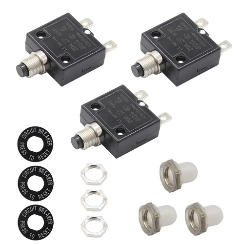 Vista 9 de Interruptor de circuito de botón de reinicio manual, interruptor de sobrecarga térmica de 12V-24V CC para lancha, RV, automóvil, camión 5A