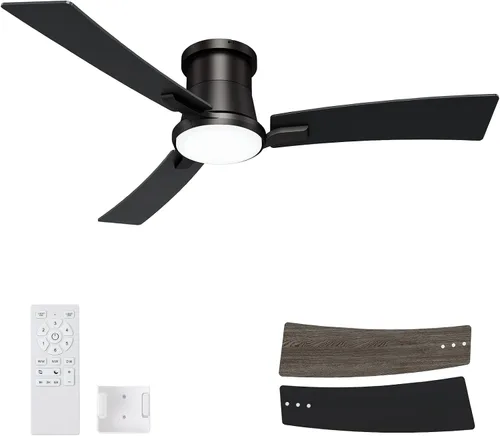 Vista 10 de Ventiladores de techo negros de 52 pulgadas con luces, ventilador de techo