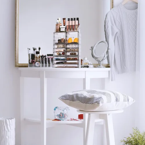 Vista 7 de Sorbus Organizador Grande de Maquillaje - Organizador Transparente y Apilable de Joyería y Maquillaje para Tocador, Almacenamiento de Baño, Cajonera