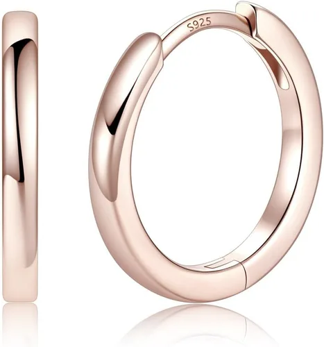 Vista 25 de Aretes de aro chapados en oro de 14 quilates para mujer, aretes de Dorado