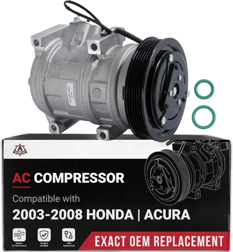 Vista 7 de Compresor de CA Honda CRV - Compatible con vehículos Honda CR-V 2002-2006, 2.4L - Reemplaza al compresor de aire acondicionado HVAC 10663AC
