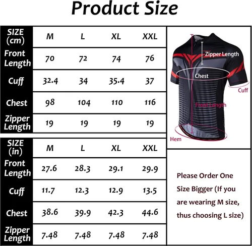 Vista 6 de Lohca Maillot de ciclismo de manga corta para hombre con 4 bolsillos