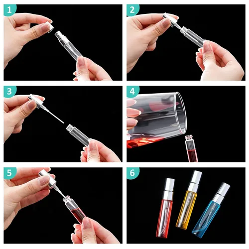 Vista 4 de Zhehao 1 mini botellas de spray de 0.2 fl oz de vidrio transparente para perfume, atomizador de perfume de niebla fina, portátil, recipientes vacíos