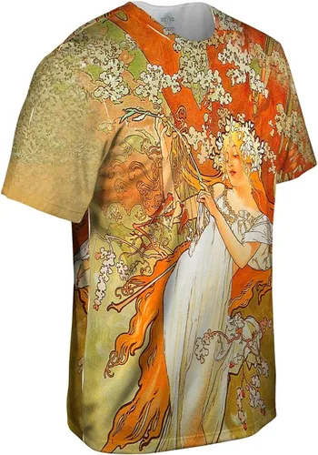 Vista 3 de Yizzam- Alphonse Mucha - Primavera (1896) Camiseta para hombre