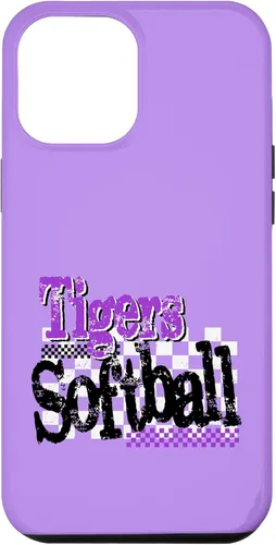 Vista 26 de Tigers Softball Mom Purple Tiger Pride Game Day School Case for iPhone 17