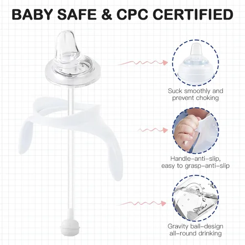 Vista 2 de Kit de conversión de vasos con boquilla para biberones anticólicos de Philips Avent, parte superior de popote suave y kit de transición con pajita