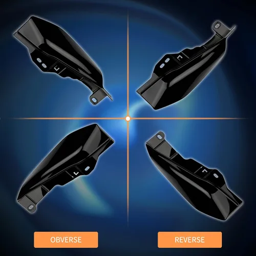 Vista 5 de Deflectores de aire de marco medio, cubiertas de protección contra calor, color negro brillante, compatible con Harley Touring Street Glide Road