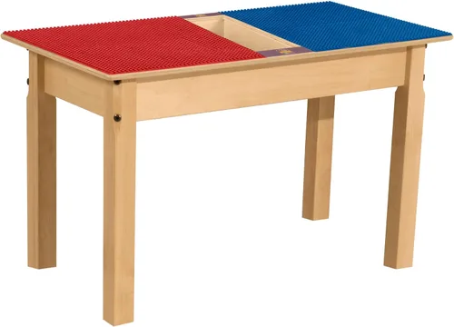 Vista 12 de Contender Time-2-Play Mesa de juego de actividades para niños, compatible con ladrillos Lego, madera contrachapada de abedul extra resistente, 35