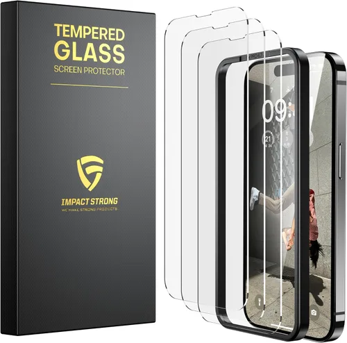 Vista 12 de ImpactStrong Protector de pantalla de vidrio templado inastillable para iPhone 11 Pro/iPhone XS/iPhone X, marco de fácil instalación, sin burbujas