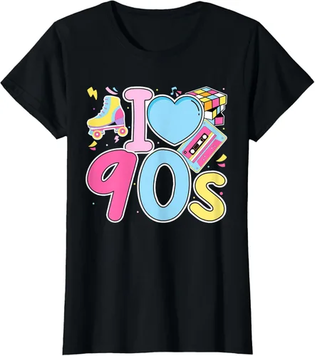 Vista 53 de I Love 90's Retro Style Nostalgia Vibe Funny 1990's Party T-Shirt Negro