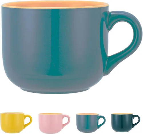 Vista 9 de TeenFighter Taza grande de porcelana de avena - 23 onzas (680mL) Taza de café ancha, taza para el desayuno y tazón de sopa, apta para microondas