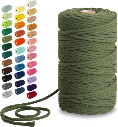 Vista 28 de Nook Theory Hilo de macramé de 3mm 109 yardas - Cuerda de macramé suave de 4mm, 5mm perfecta para nudos - Suministros de macramé para colgadores