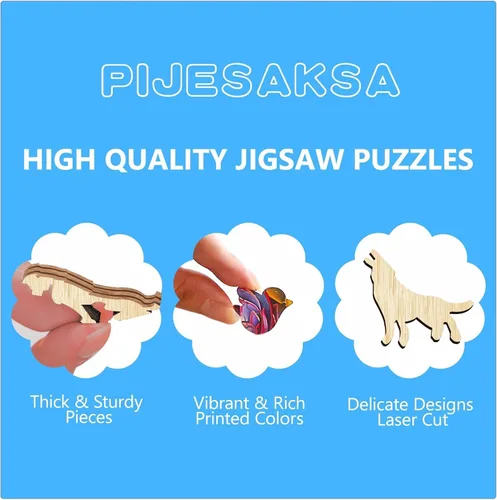 Vista 7 de Rompecabezas de madera para adultos, rompecabezas plano con efecto visual 3D, rompecabezas de madera Aurora World para adultos, rompecabezas