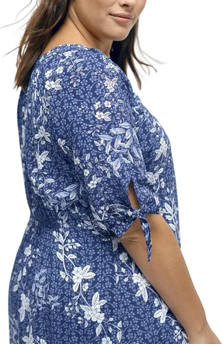 Vista 4 de Ellos Túnica con cuello redondo y mangas con lazo en talla grande para mujer
