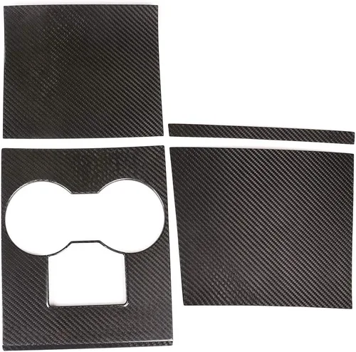 Vista 3 de YIWANG Consola central de fibra de carbono 100% real, panel de cambio de marchas, 4 piezas para accesorios de automóvil Tesla Modelo 3