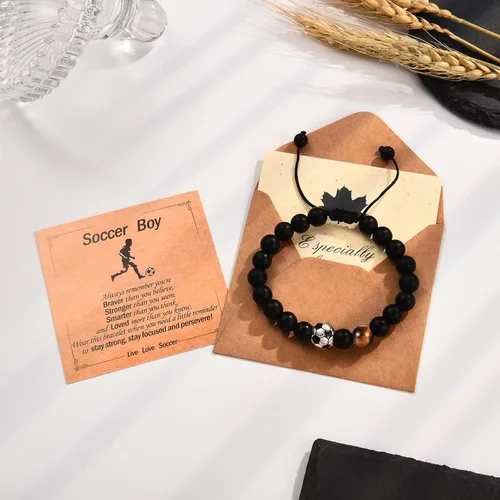 Vista 5 de EFVISD Pulsera de fútbol, fútbol, baloncesto, béisbol, regalos para adolescentes, niños, jugadores, equipo, hijo, nieto, hermano, sobrino, amigo