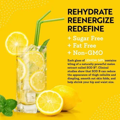 Vista 8 de Dr. Kellyann Lemon Sips, Mezcla para bebida cítrica (21 porciones) Rehidrata, Desintoxica, Revitaliza, Sin azúcar, Sin grasa, Sin OMG, Hidrata