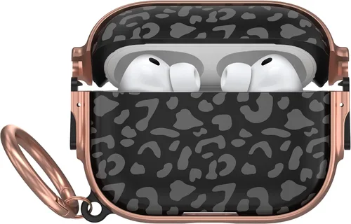 Vista 42 de Funda para AirPods Pro 2/1 con bloqueo de seguridad, compatible con Magsafe Negro + Blanco