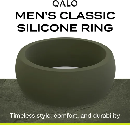 Vista 21 de QALO - Colección de anillos de silicona clásicos para hombre