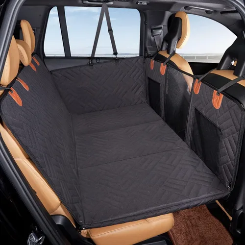 Vista 8 de Extensor de asiento trasero, funda de asiento de perro para asiento trasero, funda de asiento de coche de fondo duro para perros, hamaca para perro