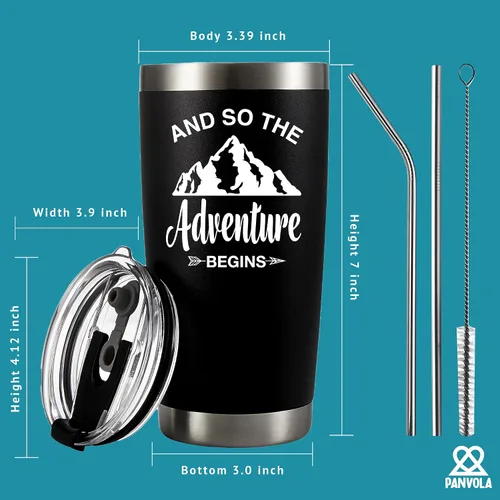 Vista 8 de Panvola And So The Adventure - Vaso aislado al vacío para graduación de jubilación, regalo de jubilación para hombres, marido, papá, mamá, abuelo