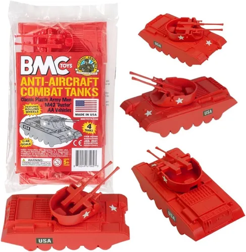 Vista 3 de BMC Classic Payton Anti-Aircraft Tanks - 4 piezas de vehículos de hombres del ejército de plástico negro