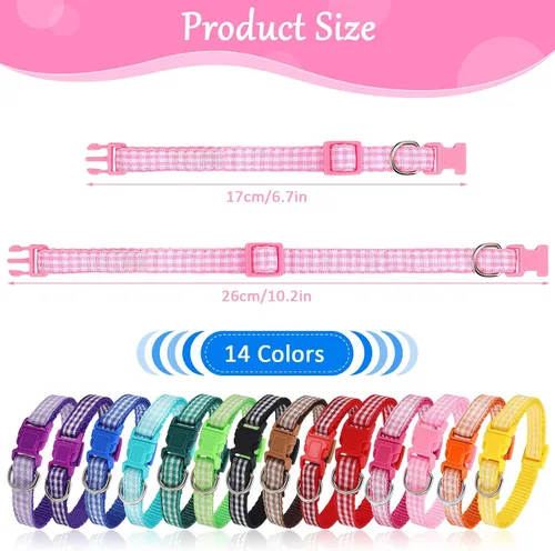 Vista 2 de Auidy_6TXD 14 collares ajustables para cachorros, collares de nailon suave para perros pequeños (S)