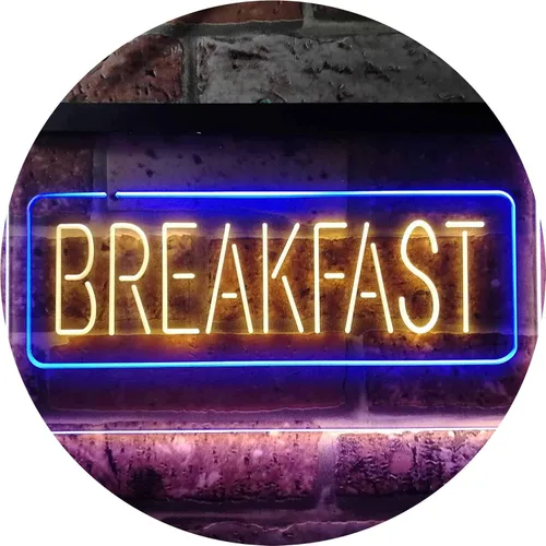 Vista 13 de ADVPRO All Day Breakfast Café - Letrero de neón LED de doble color, azul y rojo, 16 x 12 pulgadas, st6s43-i2862-br azul y Red