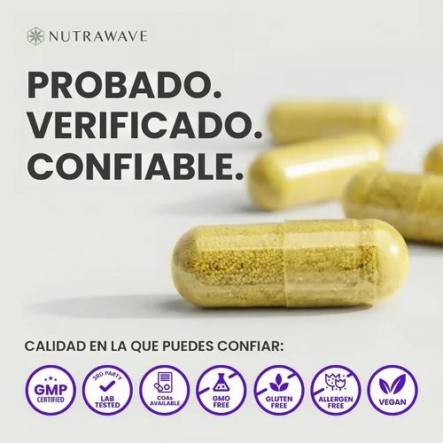 Vista 9 de Nutra Wave Suplemento Pure Berberine HCL 1000mg – Cápsulas de berberina de alta potencia – Apoya la salud digestiva e intestinal – Sin OMG, sin