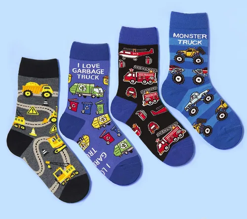 Vista 6 de PanPacSight Paquete de 4 calcetines novedosos para niños y niñas, divertidos dibujos animados, lindos animales, alimentos, aguacate, piña, bola