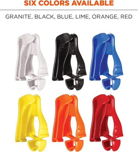 Vista 7 de Ergodyne Squids 3405 - Pinza para guantes con clip para cinturón, paquete de 6, color azul