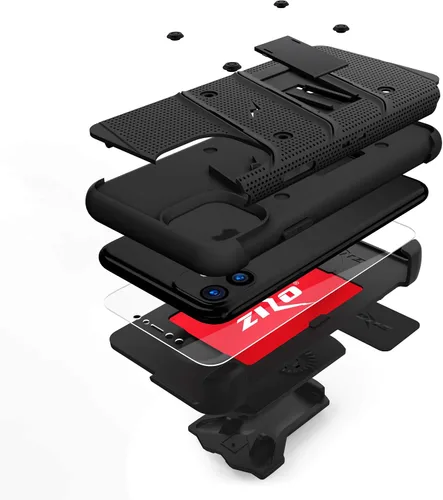Vista 3 de Zizo Bolt Cover - Funda para iPhone 11 con grado militar, protector de pantalla de cristal, función atril y funda (color negro)