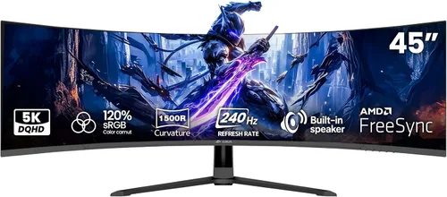 Vista 9 de CRUA Monitor curvo de 27 pulgadas, panel VA FHD (1920 x 1080P), 100 HZ, monitor de computadora profesional 120% sRGB, biseles estrechos en tres